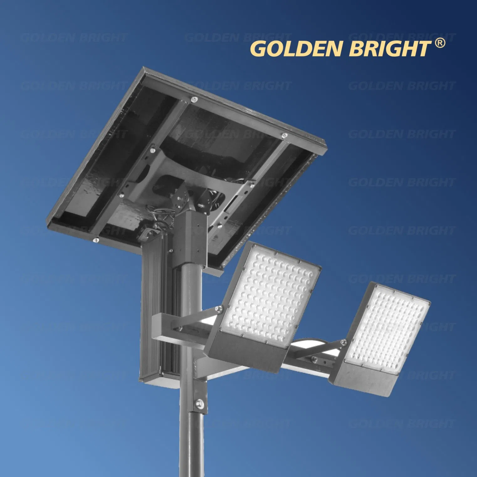 Iluminação Solar Flood Durável e Brilhante Dourada para Ambientes Industriais e Públicos