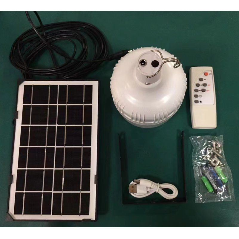 Lâmpada LED de iluminação interna com carregamento USB e solar para acampamento portátil
