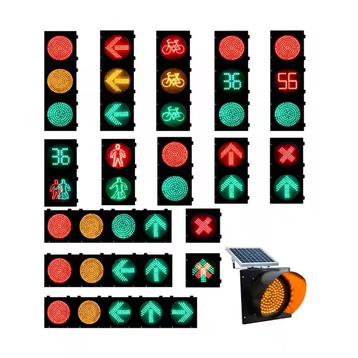Sinalizador de Tráfego Solar LED Vermelho Amarelo Verde de Fábrica Preço de Fábrica Luz de Sinalização com Contagem Regressiva Preço do Sinal de Setas