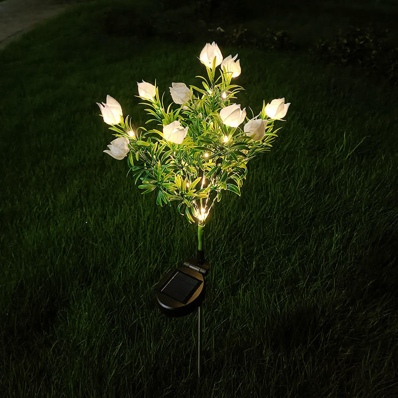 Luminária de Piso Solar LED para Exterior com Novo Design em Cobre, Alimentada por Bateria, Iluminação Decorativa para Jardim em Aplicações de Armazém