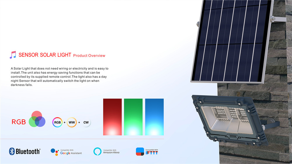 Iluminação Externa IP67 À Prova D'Água 60W para 800W Disponível Mj-Aw100c Iluminação Solar de Inundação com Cor RGB