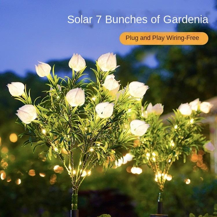 Luminária de Piso Solar LED para Exterior com Novo Design em Cobre, Alimentada por Bateria, Iluminação Decorativa para Jardim em Aplicações de Armazém