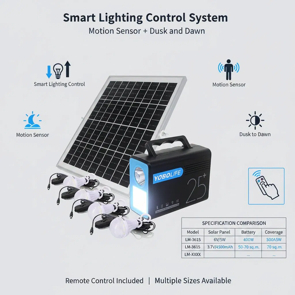 Kit de Iluminação Solar para Casa, Construído para Alta Potência e Confiabilidade, Ideal para Uso Doméstico, Camping e Backup de Emergência