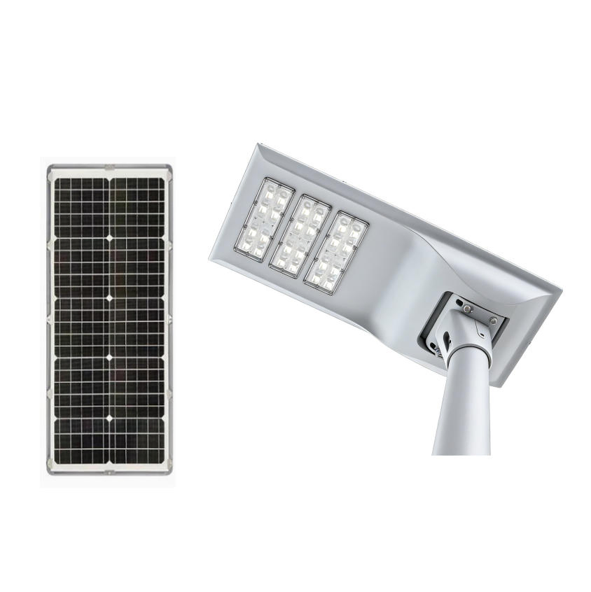 60W Iluminação Comercial LED Solar de Rua Off-Grid Design Tudo em Um para Iluminação de Estradas