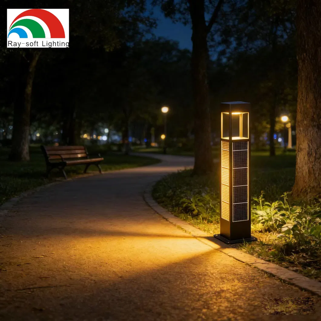 Moderno Durável 12W Solar LED Alta Potência Integrado Quadrado Impermeável Jardim Caminho Passarela Balizador Iluminação de Gramado