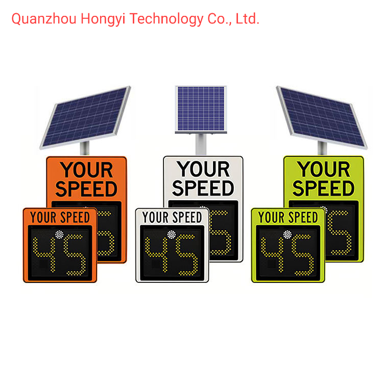 Sinal de Radar de Velocidade Móvel Informativo LED Solar Sinais de Advertência de Tráfego Tela Trailer