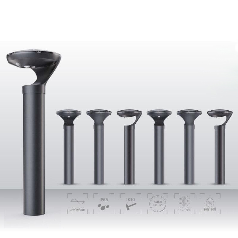 Sensor de Movimento Externo IP65 À Prova D'Água Alumínio Solar LED Bollard Luz Quente Branca Iluminação de Jardim Paisagístico