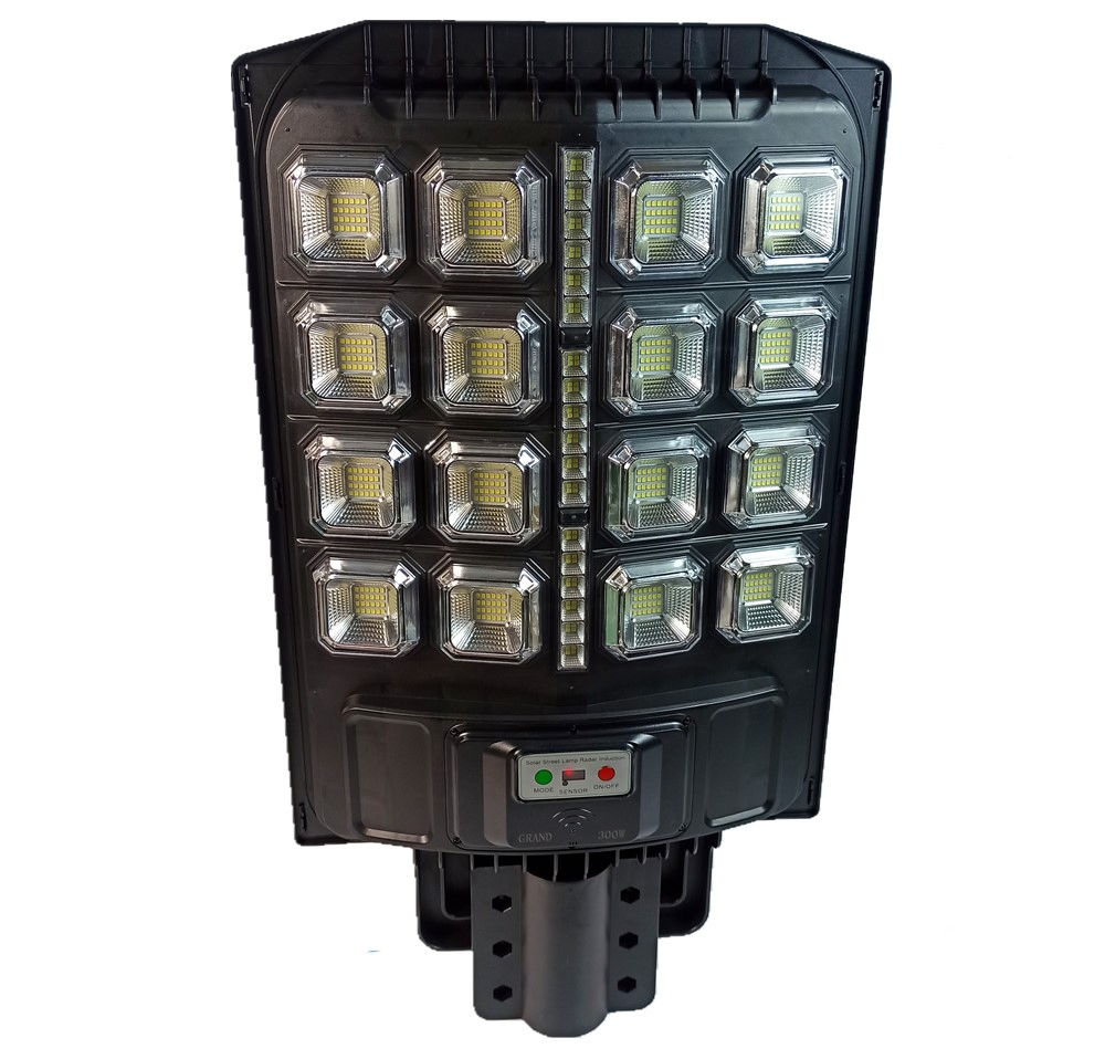 Yaye 2022 Vendas Mais Quentes 300W Iluminação LED Solar para Rua, Estrada, Parede e Jardim com Controle Remoto/Sensor de Radar/ Potência Disponível: 50W-400W/1000PCS Estoque