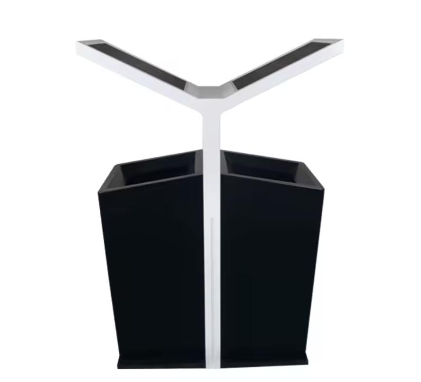 Novo design Fabricante Lixeira Solar Inteligente para Lixo de Rua Iluminação Inteligente ao Ar Livre 2 Lixeiras de Compartimento Lixeira Solar