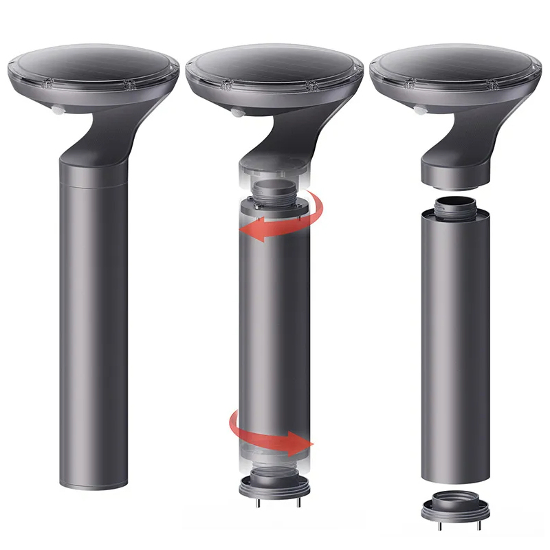 Sensor de Movimento Externo IP65 À Prova D'Água Alumínio Solar LED Bollard Luz Quente Branca Iluminação de Jardim Paisagístico