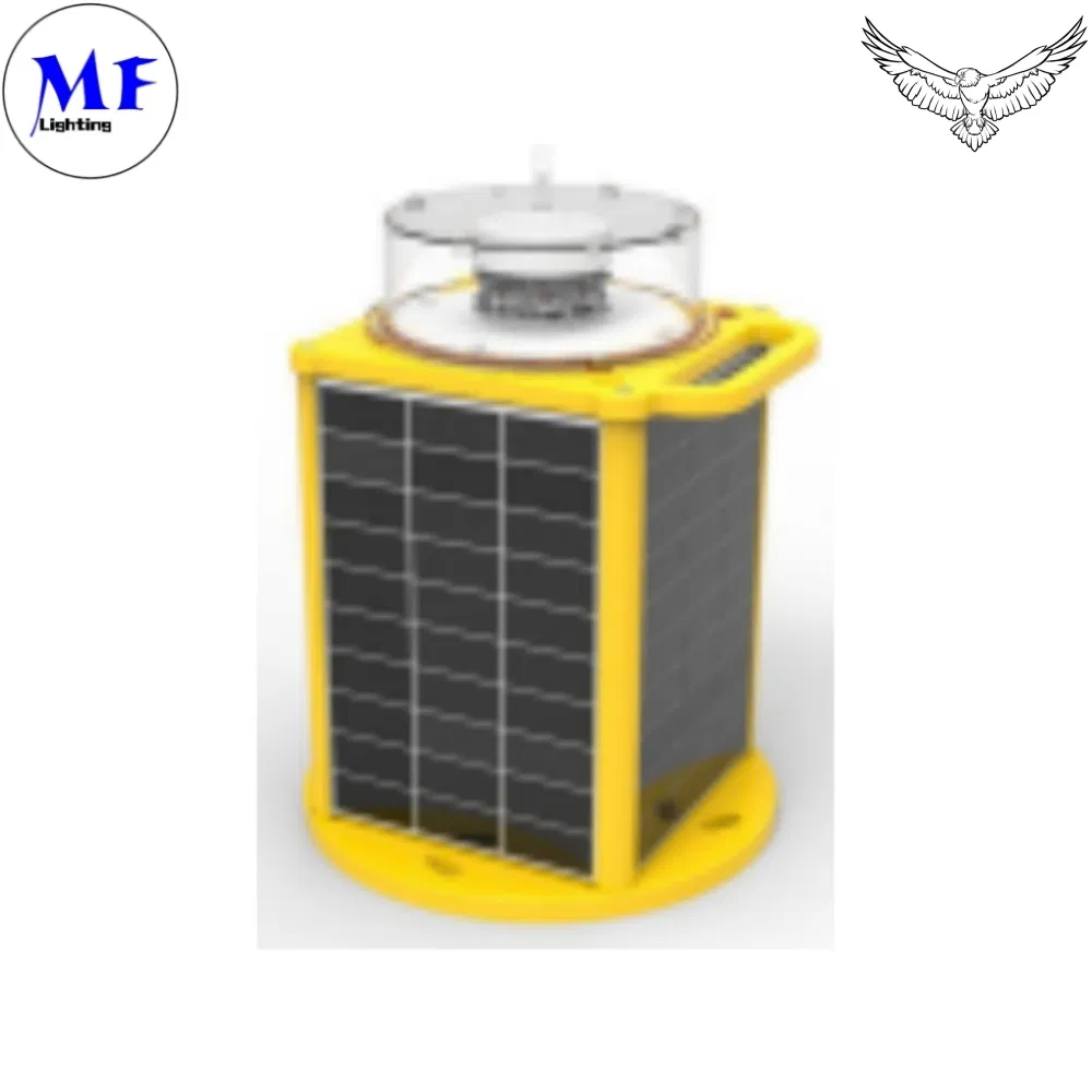 Lanterna Marinha LED de Aviso Aéreo Solar para Farol, Poço de Petróleo Offshore, Sinal Vermelho Verde Amarelo Branco Azul IP66 IP67 IP68 1-3nm 2-6km