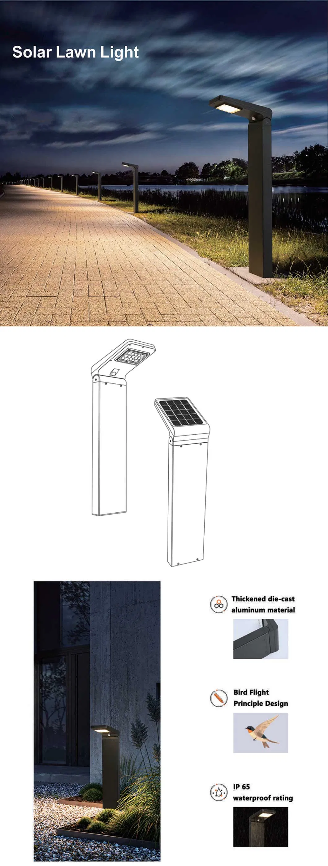 Iluminação de Caminho Solar LED Sustentável para Residências de Alto Padrão