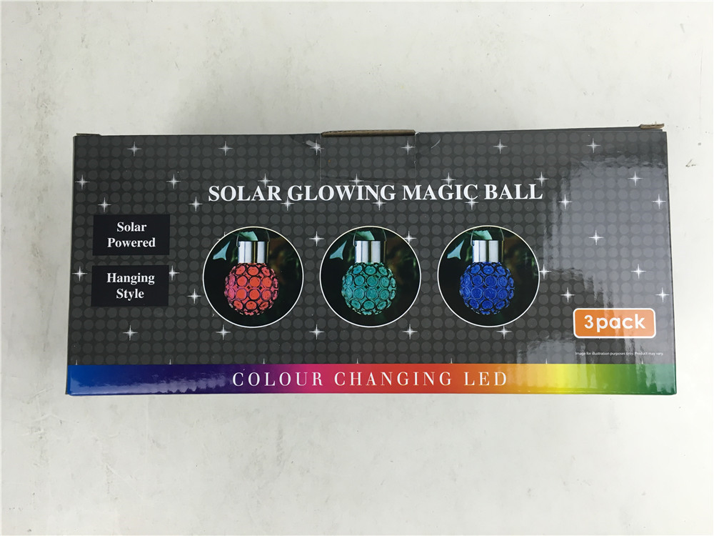 Luzes de Jardim LED Solares Pendentes Exteriores (3 pacote), Luzes Decorativas de Globo Pendentes Exteriores Lanternas de LED com Mudança Automática de Cor Iluminação de Paisagem