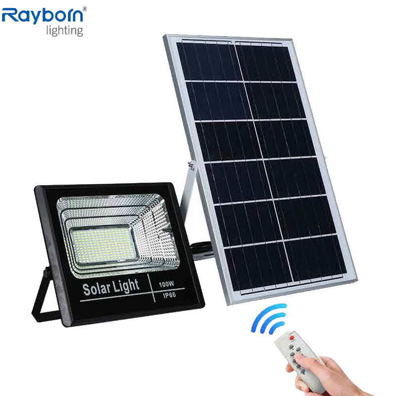Iluminação Solar LED de Inundação ao Ar Livre por Atacado com Painel Solar de Polissilício 100W 200W 300W 400W
