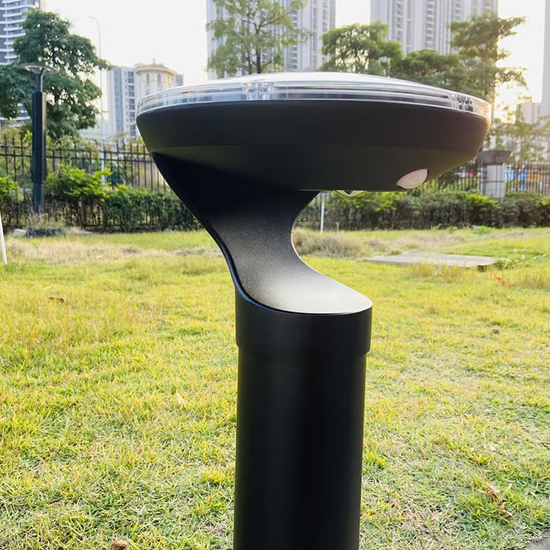 Sensor de Movimento Externo IP65 À Prova D'Água Alumínio Solar LED Bollard Luz Quente Branca Iluminação de Jardim Paisagístico