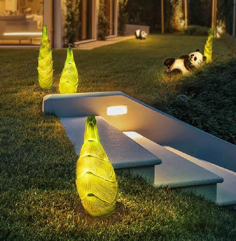Decoração Flor Solar LED Poste Impermeável IP65 Iluminação de Jardim Paisagístico