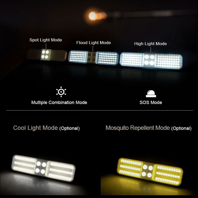 Iluminação de Tripé LED Ajustável Solar Desmontável para Camping e Trabalho ao Ar Livre