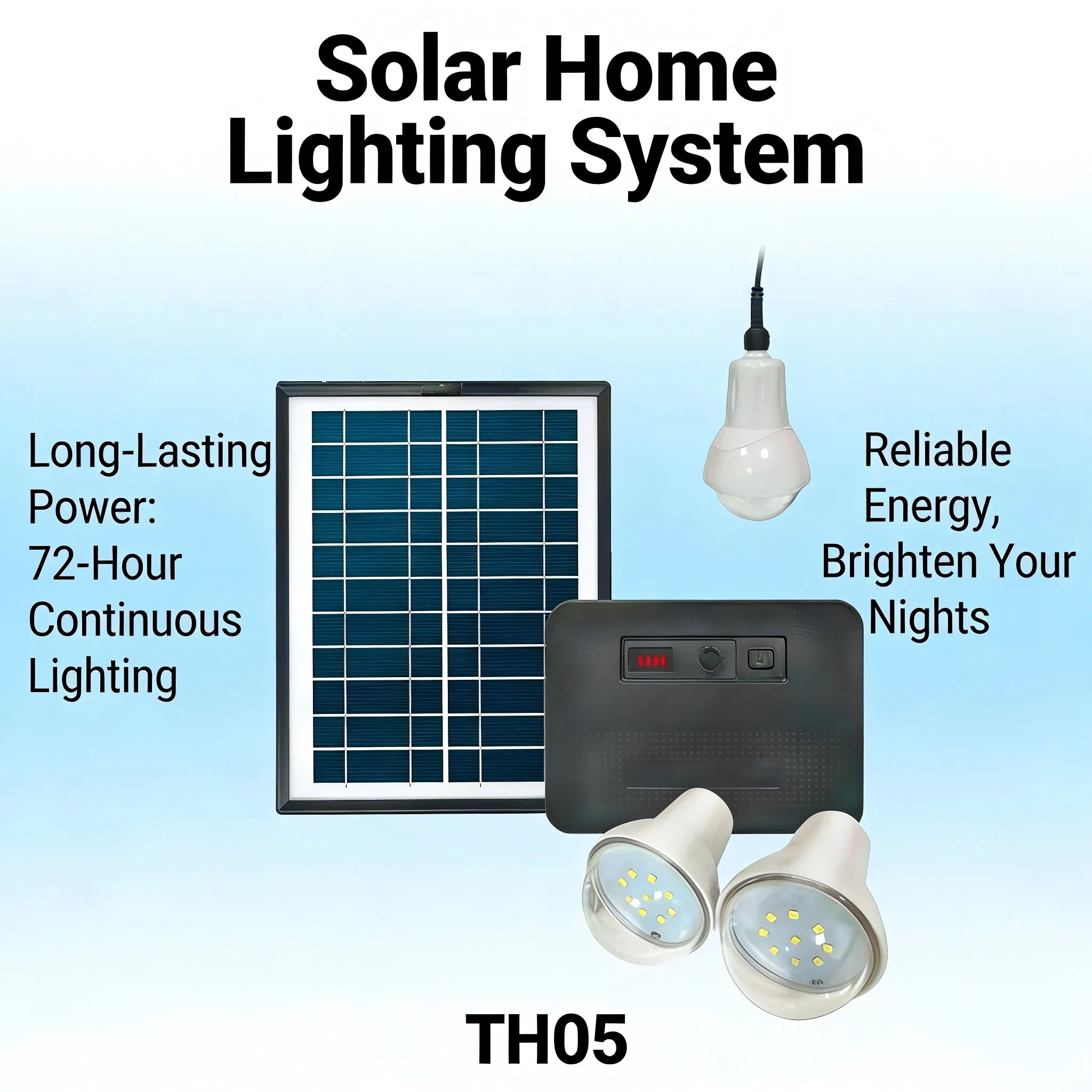 Kit de Iluminação Solar de Emergência para Uso em Camping