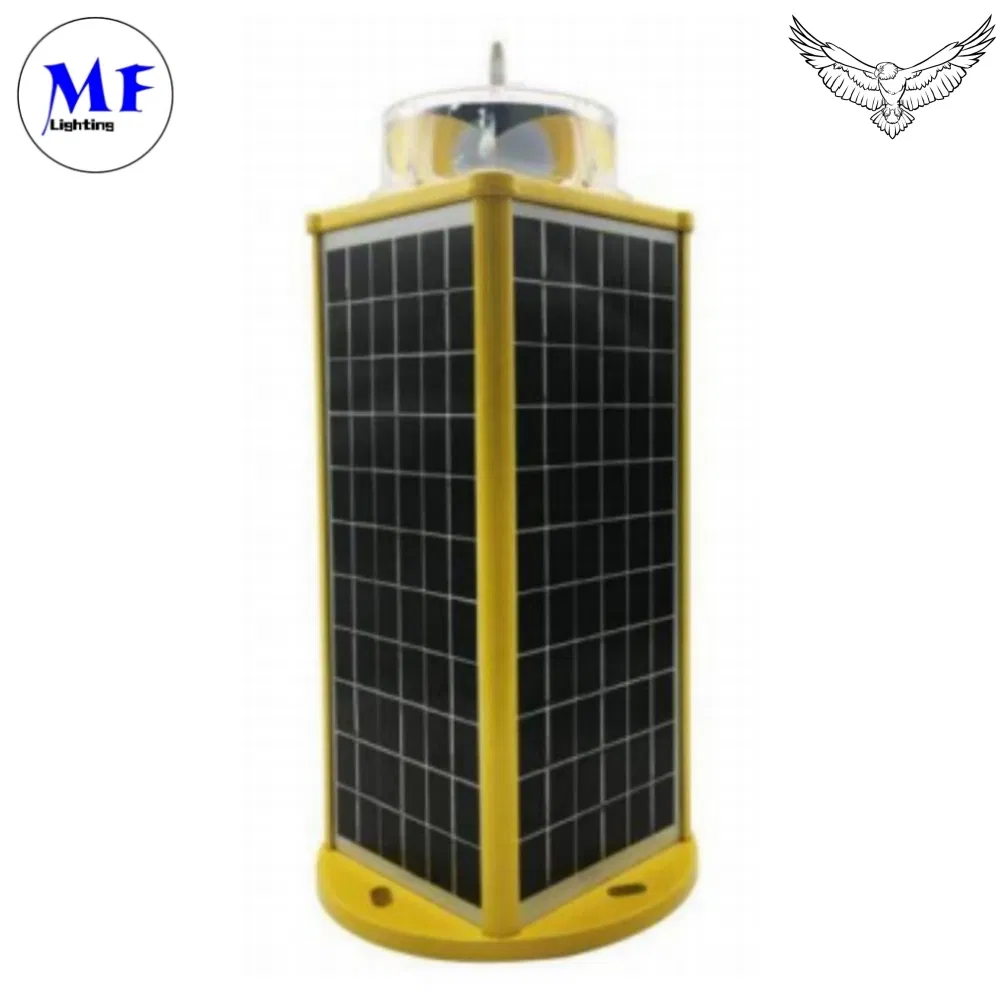 Lanterna Marinha LED de Aviso Aéreo Solar para Farol, Poço de Petróleo Offshore, Sinal Vermelho Verde Amarelo Branco Azul IP66 IP67 IP68 1-3nm 2-6km