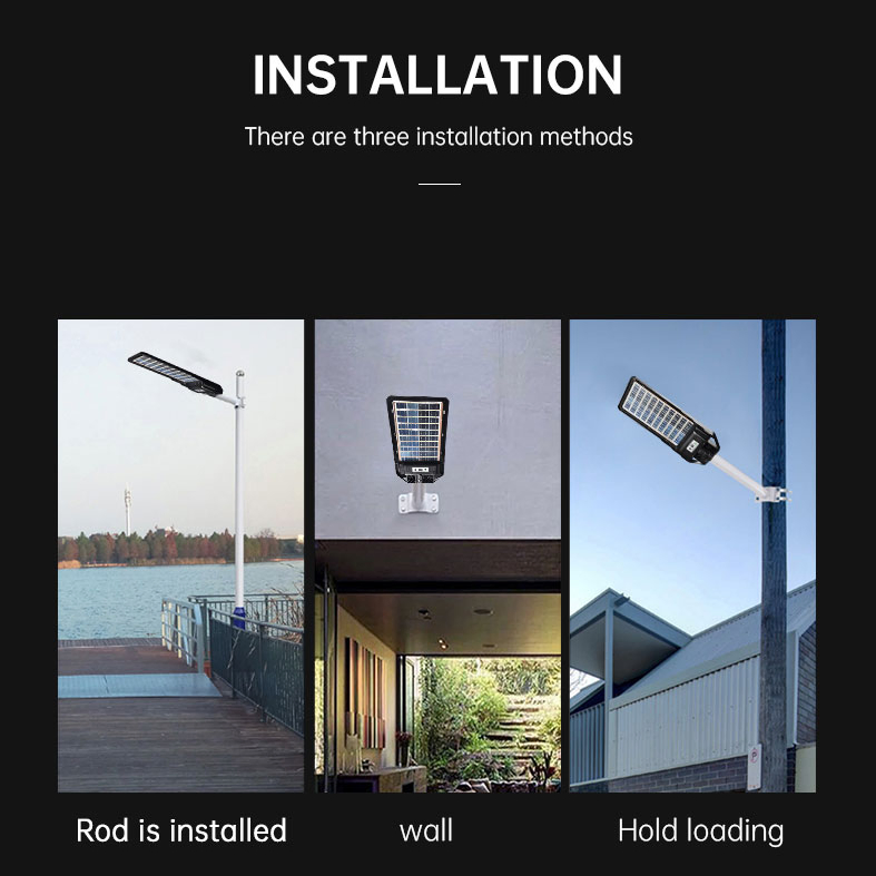 Lâmpada de Rua Solar com Sensor de Movimento de Alta Qualidade 200W Iluminação de Jardim