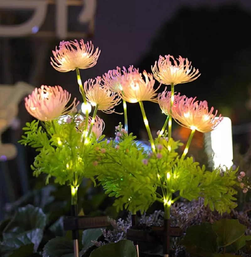 Decoração Flor Solar LED Poste Impermeável IP65 Iluminação de Jardim Paisagístico