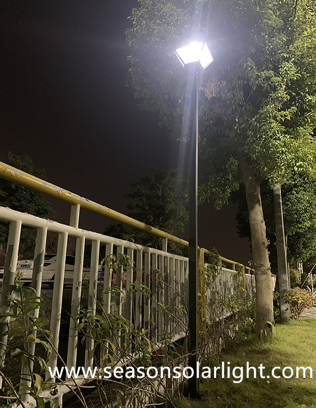 3m Iluminação de Praça de Alto Pólo Solar para Jardim ao Ar Livre com Iluminação de Caminho com LED Quente+Branco Inteligente