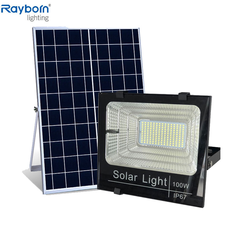 Iluminação Solar LED de Inundação ao Ar Livre por Atacado com Painel Solar de Polissilício 100W 200W 300W 400W