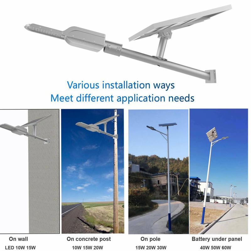 Luminária de Rua Solar de Alta Qualidade LiFePO4 Controlador MPPT IP65 Iluminação para Estacionamento Externa à Prova d'Água