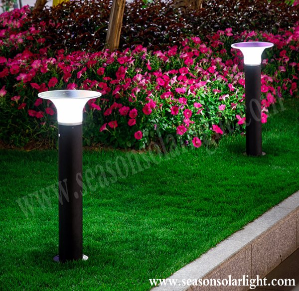 Iluminação de Bollard Solar LED para Jardim Decorativa de Alta Qualidade em Alumínio, à Prova d'Água, para Paisagismo ao Ar Livre