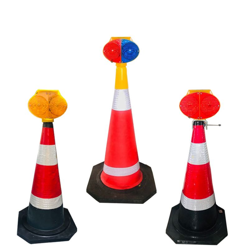 Lanterna de Sinalização Rotativa Solar para Cone de Tráfego com Olho de Coruja