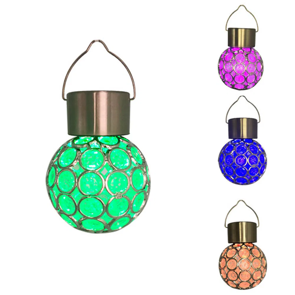 Luzes de Jardim LED Solares Pendentes Exteriores (3 pacote), Luzes Decorativas de Globo Pendentes Exteriores Lanternas de LED com Mudança Automática de Cor Iluminação de Paisagem