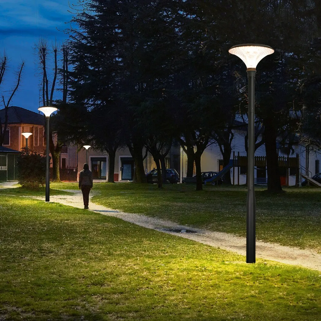 Iluminação Moderna ao Ar Livre LED IP65 50W Luz de Jardim com Estrutura de Alumínio Fundido, Iluminação Solar à Prova d'Água para Paisagismo, Iluminação de Rua LED