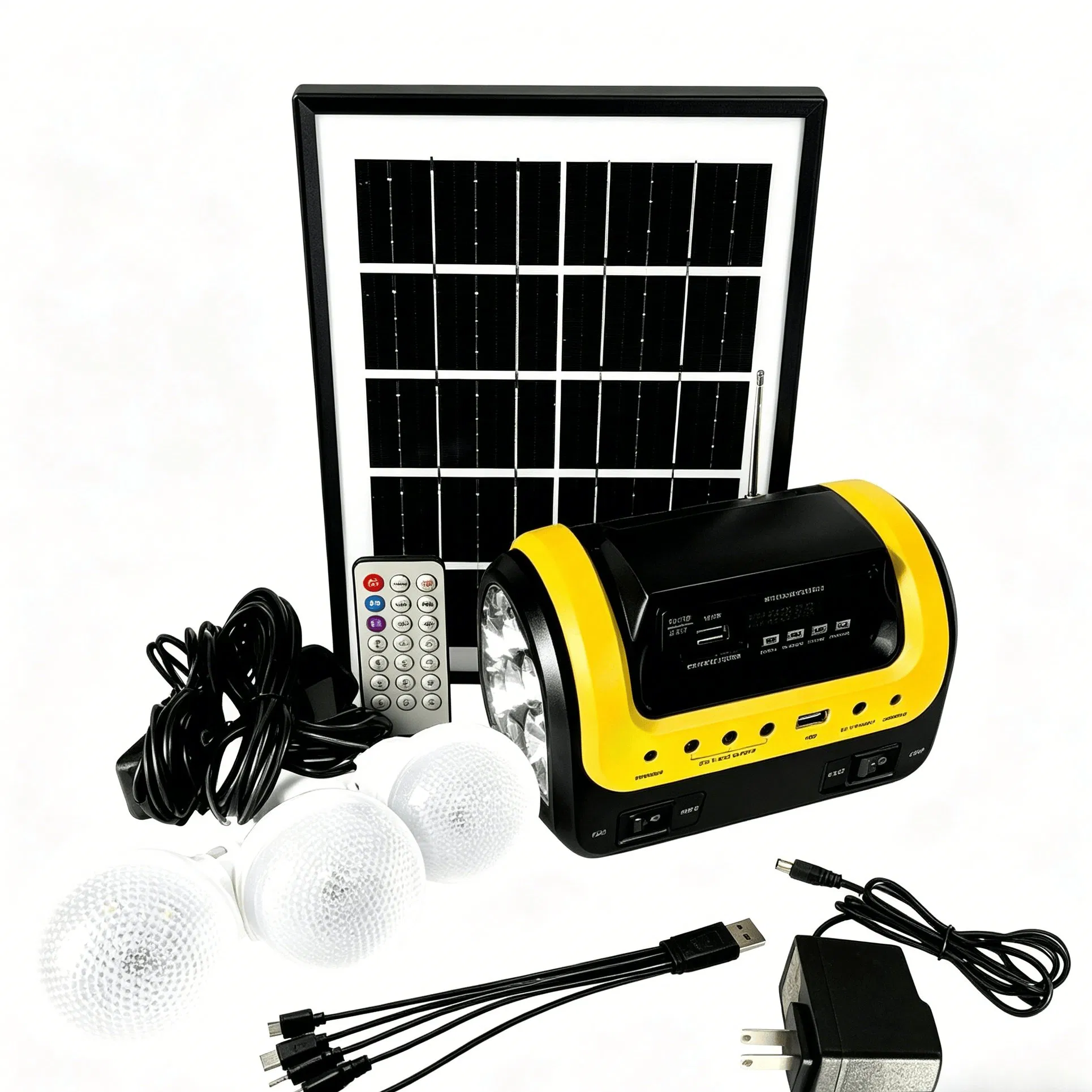Conjunto de Iluminação Solar Interna e Externa 3W Lâmpadas LED 5 Cabo de Metro