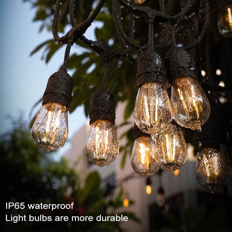 Fábrica Chinesa Luz de Cordão Solar com Filamento LED Duplo para Decoração de Casa e Jardim Iluminação de Natal