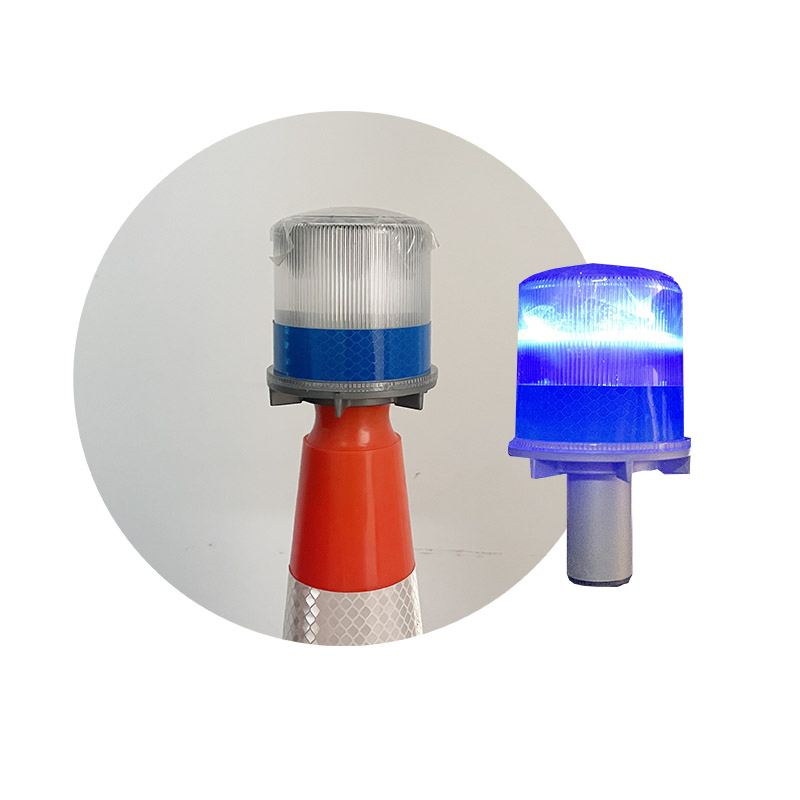 Luz de Tráfego Solar em Cone Azul ou Vermelho