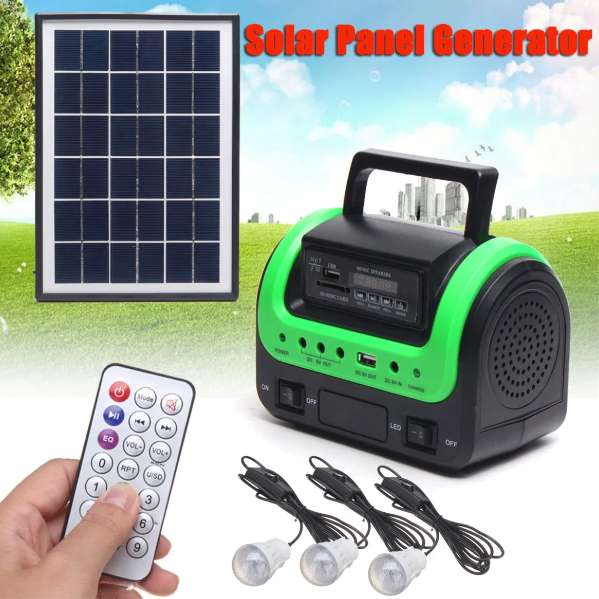 Sistema Pequeno Alimentado por Energia Solar com Rádio Bluetooth para Iluminação e Audição ao Ar Livre em Acampamentos