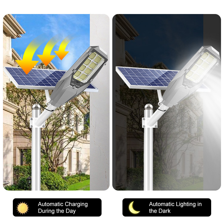 Luz de Segurança Externa de Alto Lúmen 100 Watt 200W 300W 400W Iluminação Solar Automática de Rua