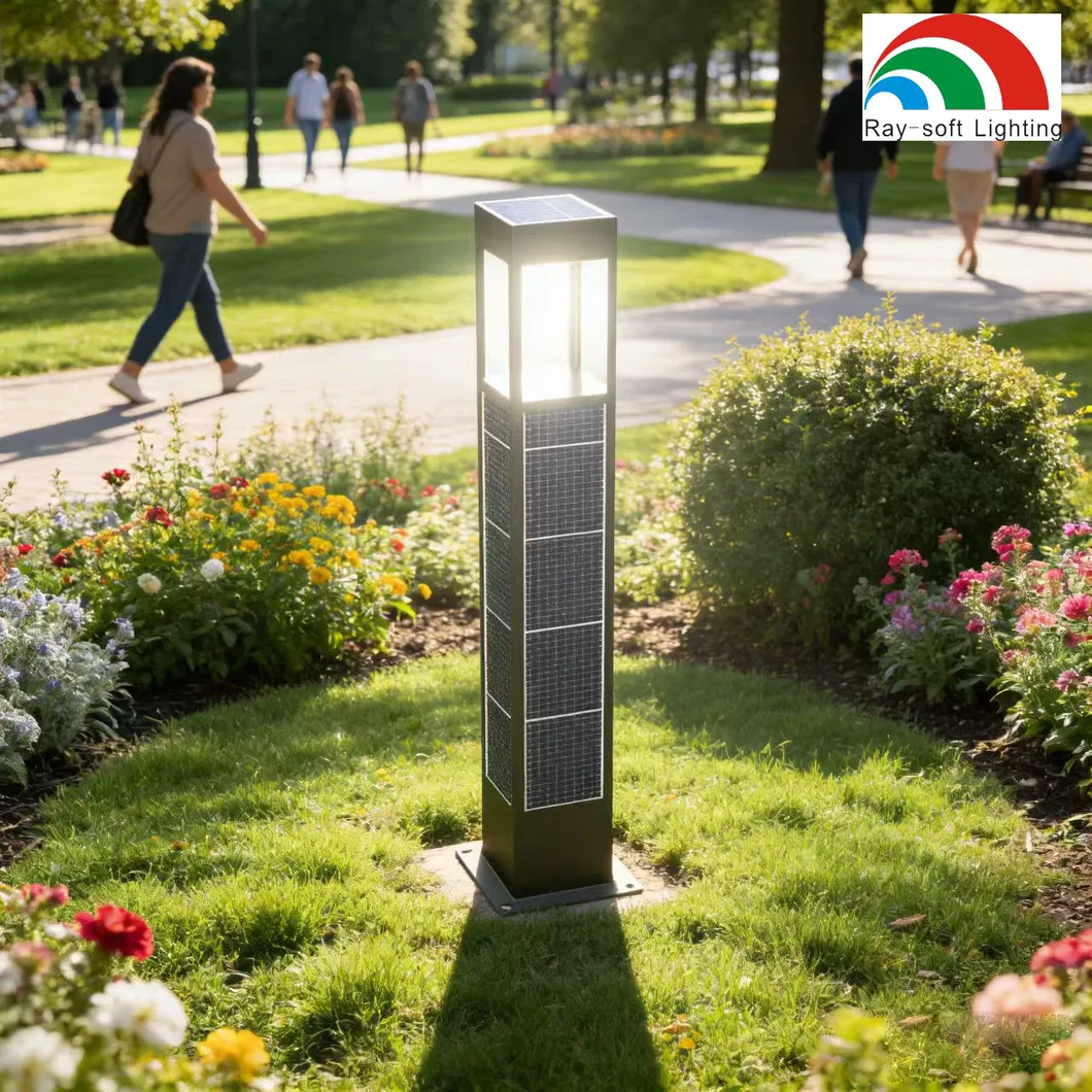 Moderno Durável 12W Solar LED Alta Potência Integrado Quadrado Impermeável Jardim Caminho Passarela Balizador Iluminação de Gramado