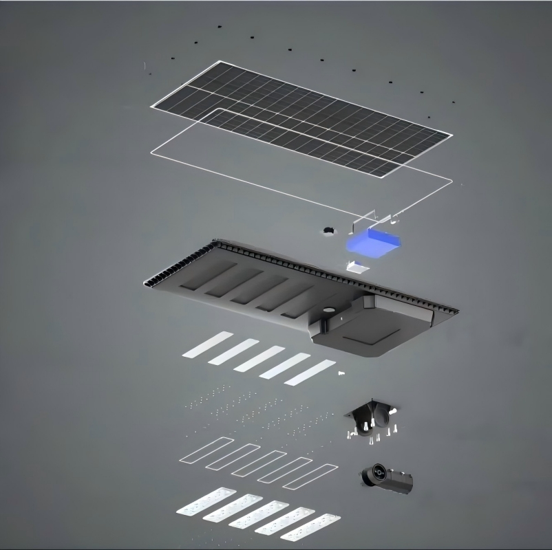 Luz de Rua Solar Integrada ao Ar Livre à Prova d'Água com Câmera de Vigilância WiFi 4G