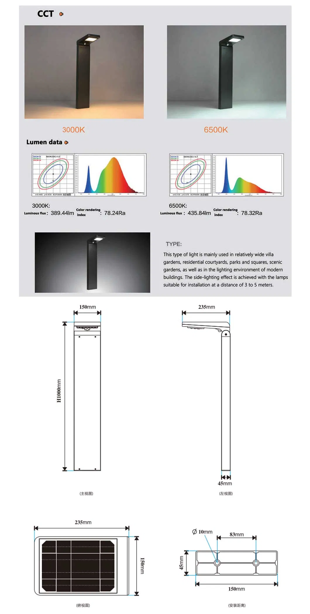 Iluminação de Caminho Solar LED Sustentável para Residências de Alto Padrão