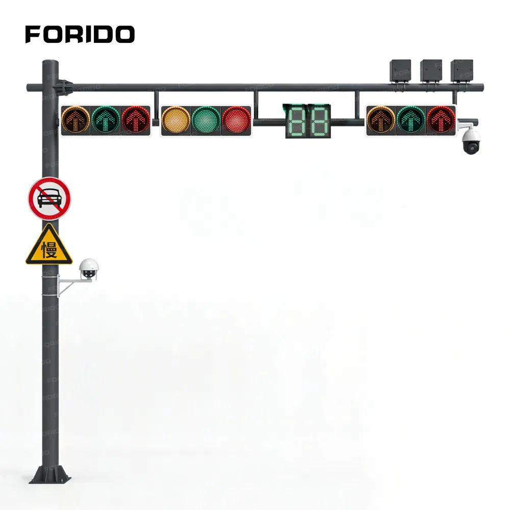 Semáforos LED, postes de sinalização solar, feitos sob medida pelo fabricante