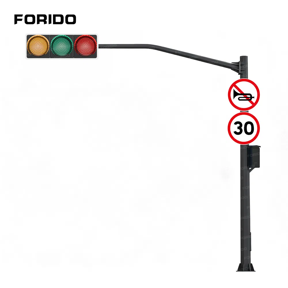 Semáforos LED, postes de sinalização solar, feitos sob medida pelo fabricante