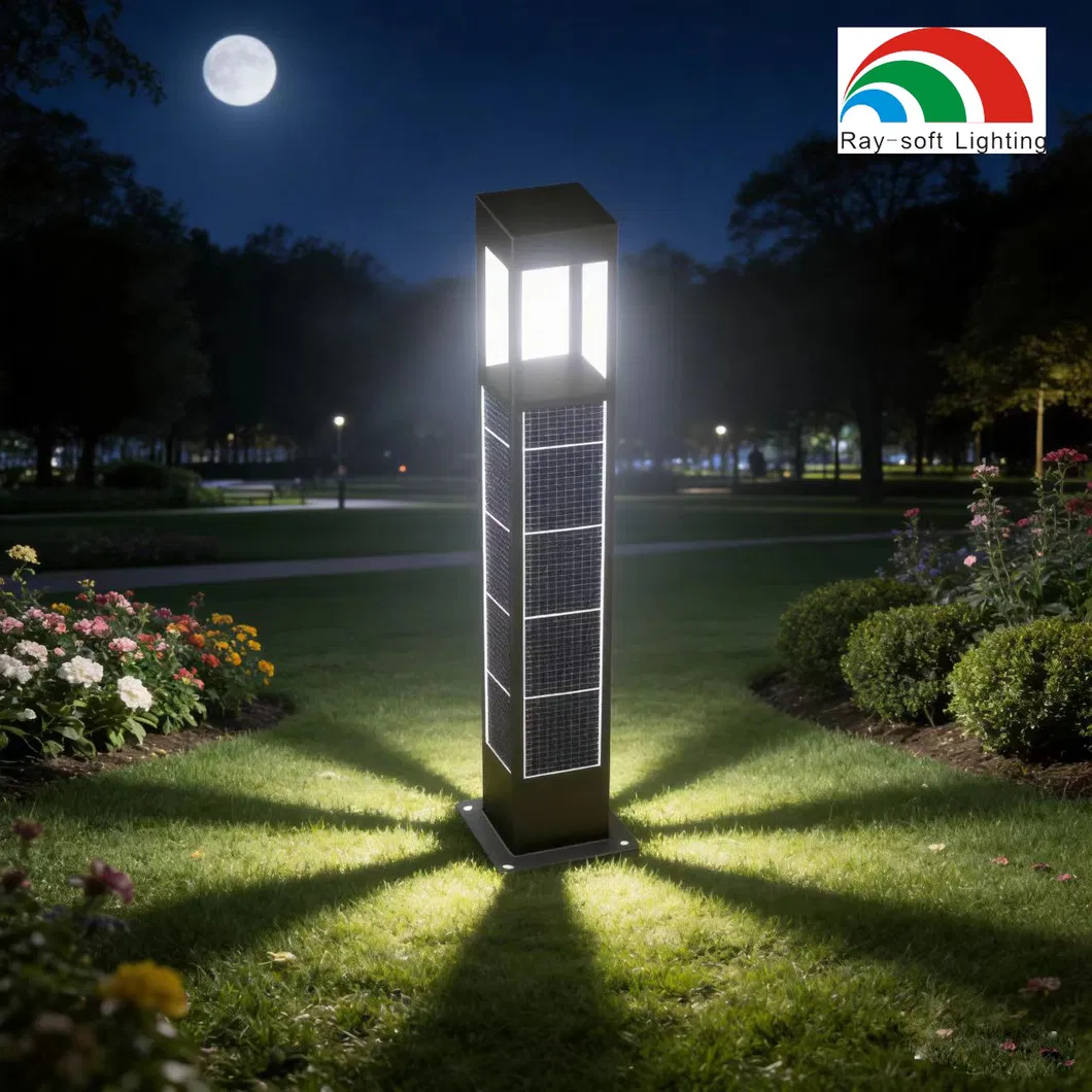 Moderno Durável 12W Solar LED Alta Potência Integrado Quadrado Impermeável Jardim Caminho Passarela Balizador Iluminação de Gramado