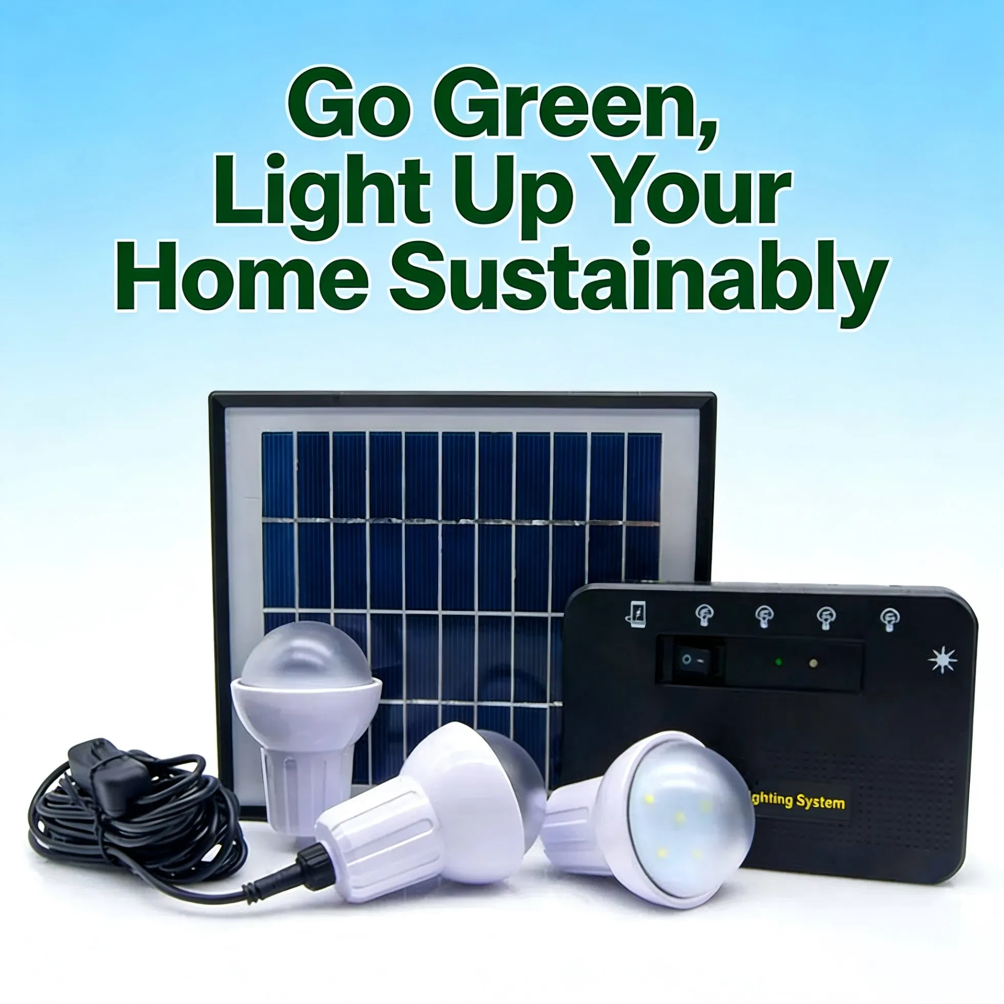Kit de Iluminação Solar de Emergência para Uso em Camping