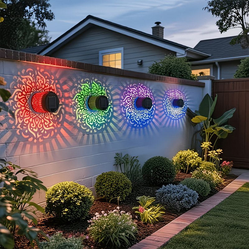 Lâmpada de Parede Solar Mandala Girassol para Decoração de Jardim e Iluminação de Paisagem (CFSLT26010)