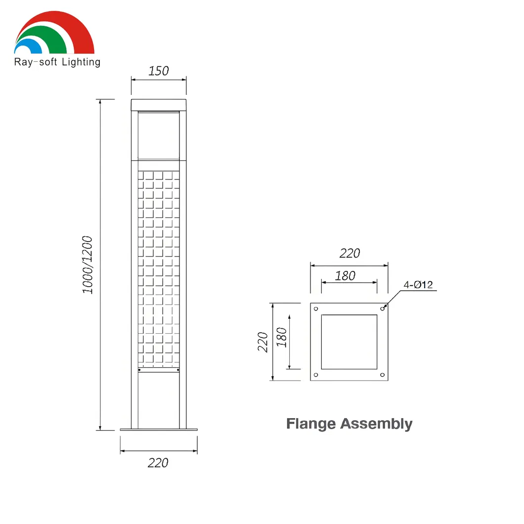 Moderno Durável 12W Solar LED Alta Potência Integrado Quadrado Impermeável Jardim Caminho Passarela Balizador Iluminação de Gramado