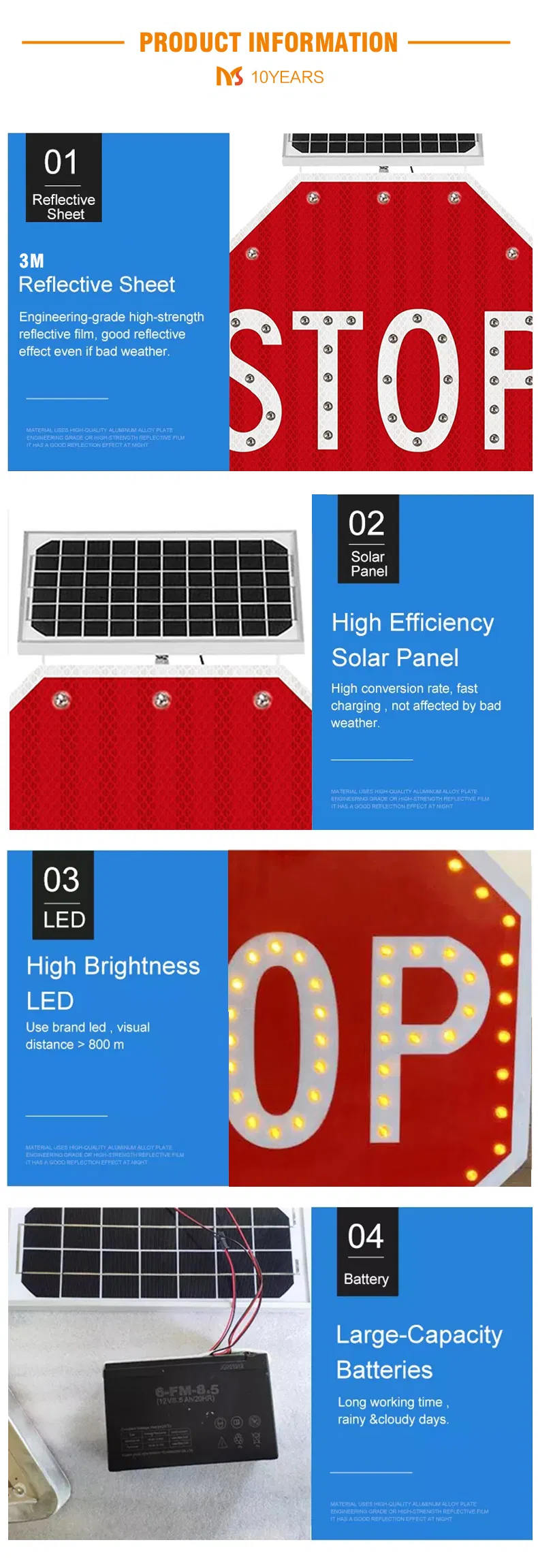 Sinal de Tráfego Solar LED 2