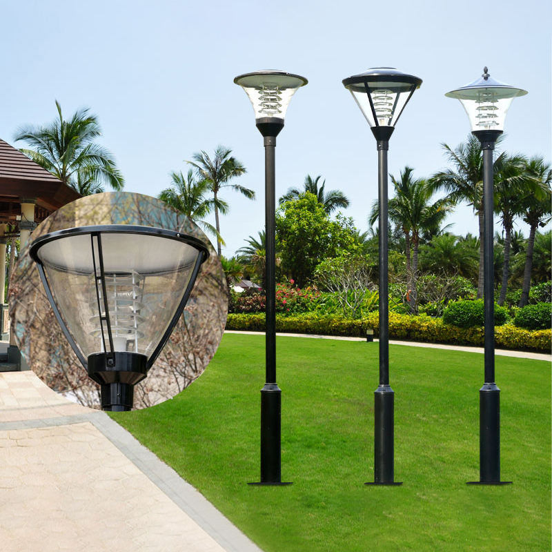 Lâmpada de Courtyard Solar de Alumínio Fundido para Exterior à Prova d'Água Iluminação Decorativa de Jardim Vila Paisagística Luminária de Rua