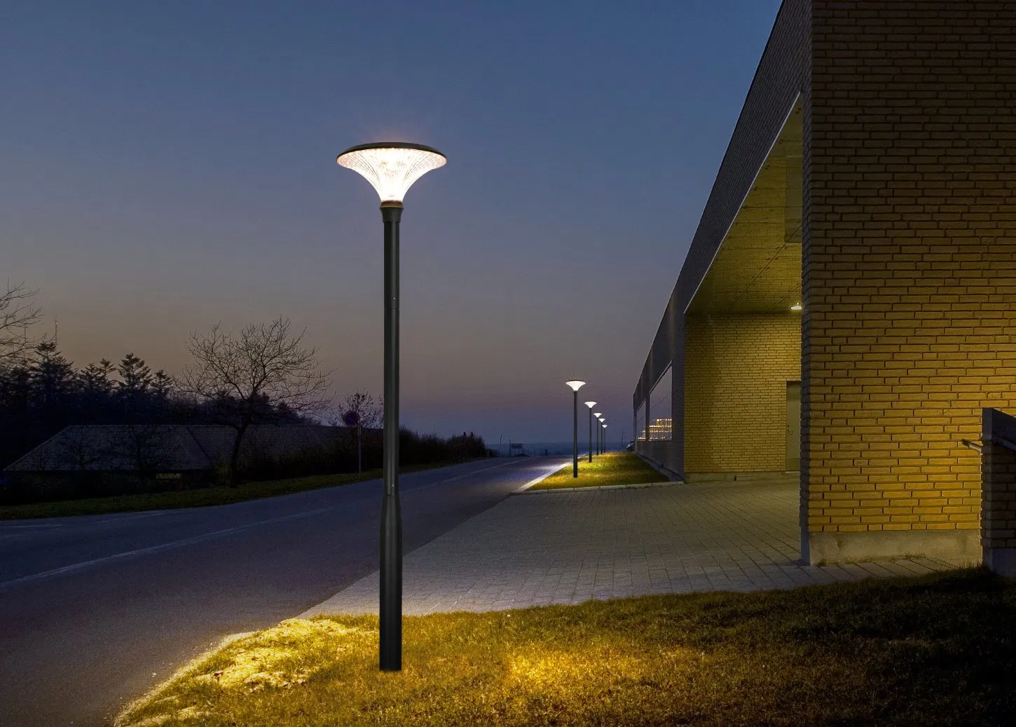 Iluminação Moderna ao Ar Livre LED IP65 50W Luz de Jardim com Estrutura de Alumínio Fundido, Iluminação Solar à Prova d'Água para Paisagismo, Iluminação de Rua LED