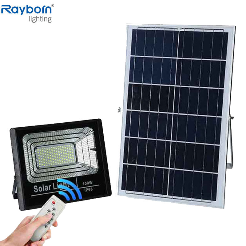 Iluminação Solar LED de Inundação ao Ar Livre por Atacado com Painel Solar de Polissilício 100W 200W 300W 400W